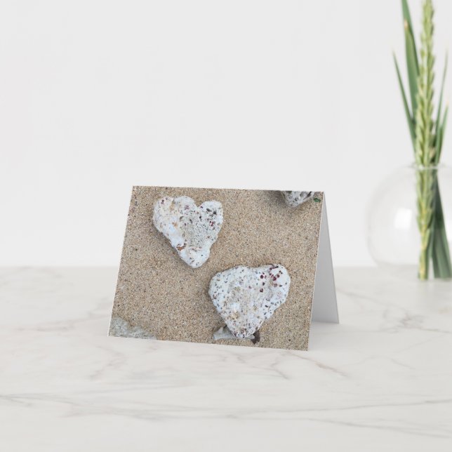 Tarjeta notecard de amor coralino (en blanco dentro) (Anverso)