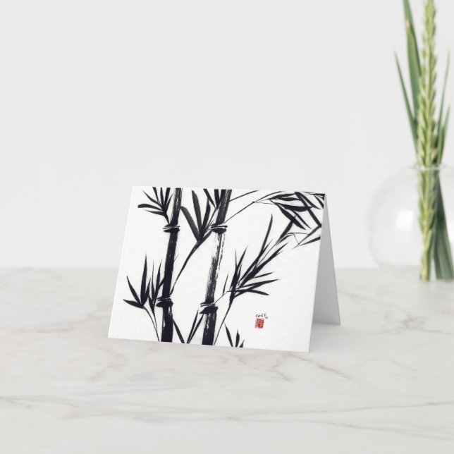 Tarjeta notecard de bambú del arte (Anverso)