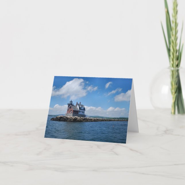 Tarjeta Notecard de la luz del rompeolas de Rockland - 1 (Anverso)