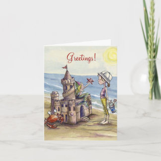 Tarjeta Notecard de la magia del castillo de arena