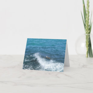 Tarjeta notecard de la tortuga de la natación (espacio en