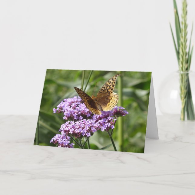 Tarjeta Notecard de la verbena y de la mariposa (Anverso)