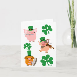 Tarjeta Notecard de los músicos del día de St Patrick