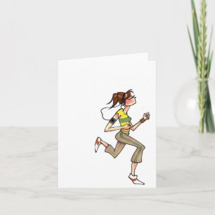 Tarjeta notecard de mujeres corriendo