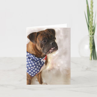 Tarjeta Notecard de perro boxeador patriótico