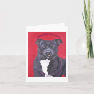 Tarjeta Notecard de Staffordshire bull terrier