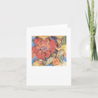 Tarjeta Notecard de una pintura de seda de una flor