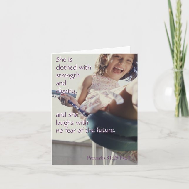 Tarjeta Notecard del 31:25 de los proverbios (Anverso)
