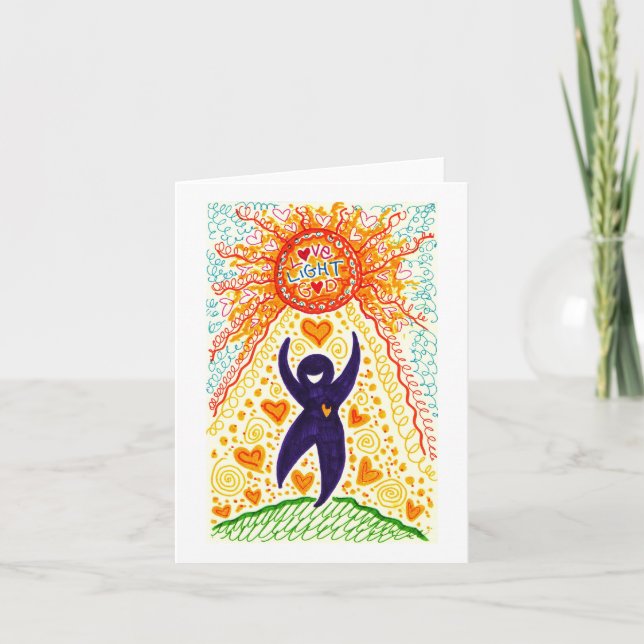 Tarjeta Notecard del AMOR = de la LUZ = de DIOS (Anverso)