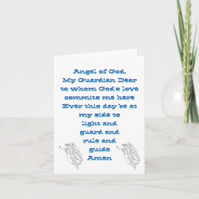 Tarjeta Notecard del ángel de guarda (Anverso)