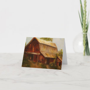 Tarjeta Notecard del arte del "granero rojo"