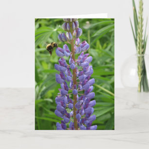 Tarjeta Notecard del Lupine y de la abeja