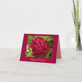 Tarjeta Notecard del peony del cumpleaños