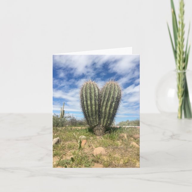 Tarjeta notecard del saguaro del amor (Anverso)
