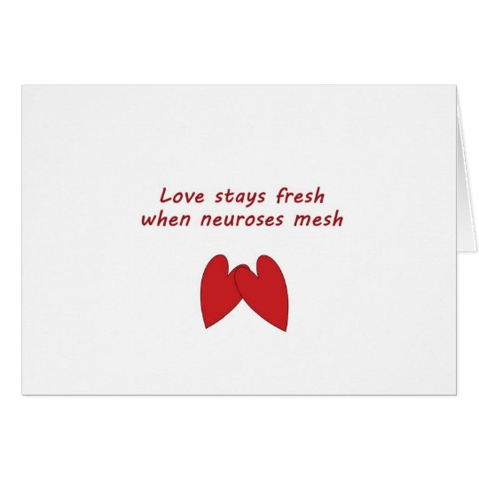 Tarjeta Notecard divertido del amor y de la neurosis