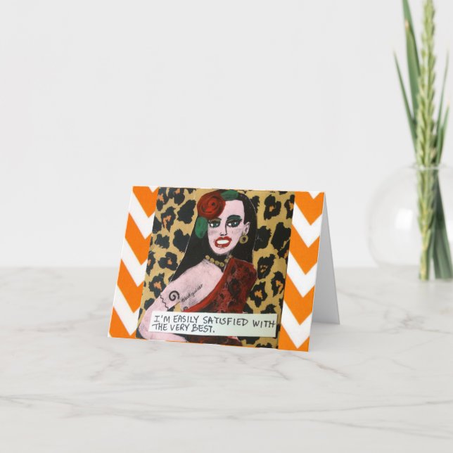 TARJETA NOTECARD-EASILY SATISFECHO CON EL MUY MEJOR (Anverso)