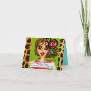 Tarjeta notecard- edad fabularmente, no según la edad.