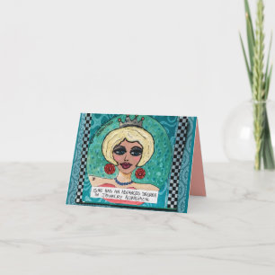 Tarjeta Notecard-ella tenía un título universitario