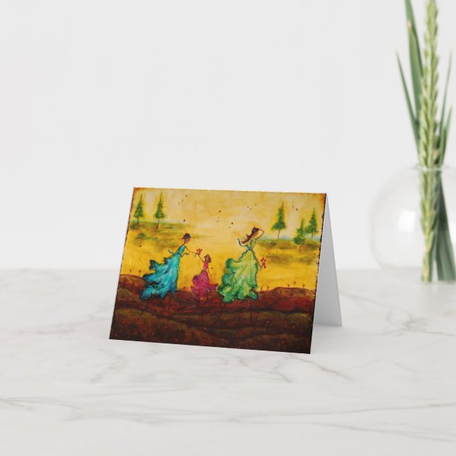 Tarjeta Notecard en blanco con las ilustraciones de (Anverso)