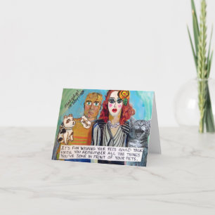 TARJETA NOTECARD-ES DIVERTIDO DESEAR QUE SUS MASCOTAS PUDI