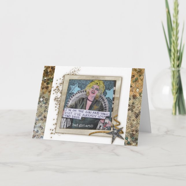 TARJETA NOTECARD-ESTOY EN LA DIETA GIN Y TÓNICA. (Anverso)