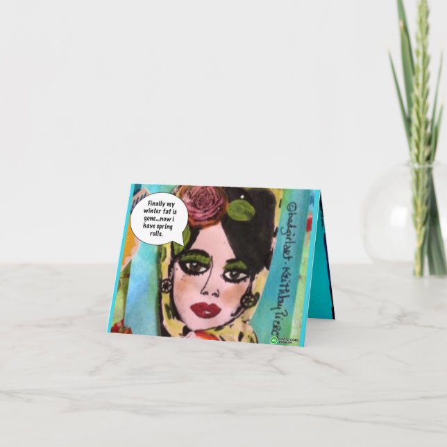 Tarjeta notecard-finally mi grasa del invierno se va (Anverso)