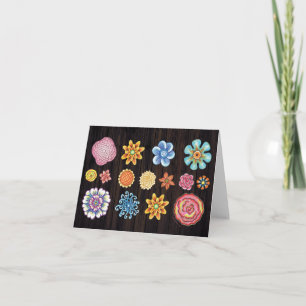 Tarjeta Notecard floral ilustrado