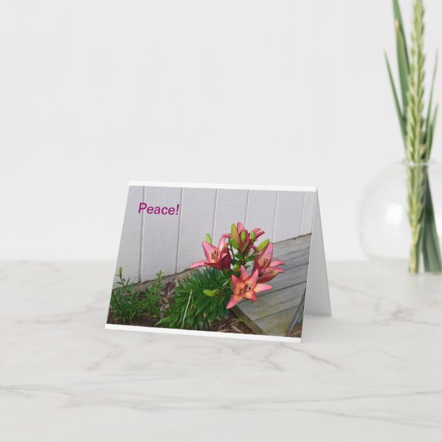 Tarjeta Notecard floral rosado (Anverso)