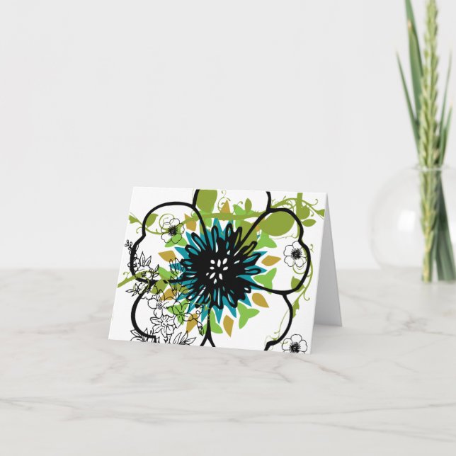 Tarjeta Notecard-Flowers-Floral 2 (Anverso)
