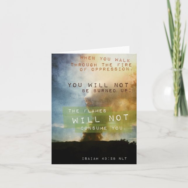 Tarjeta Notecard inspirador del 43:2 de Isaías (Anverso)