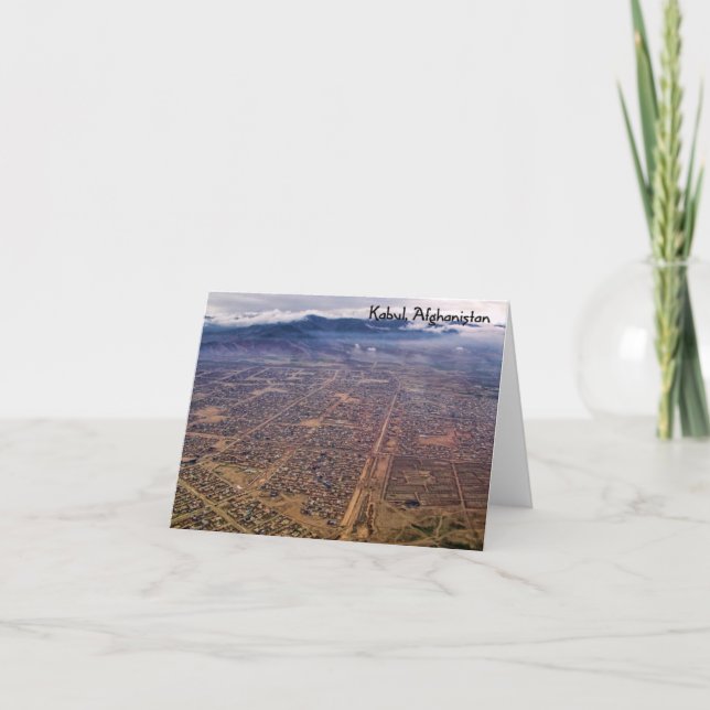 Tarjeta Notecard:  Kabul desde arriba (Anverso)