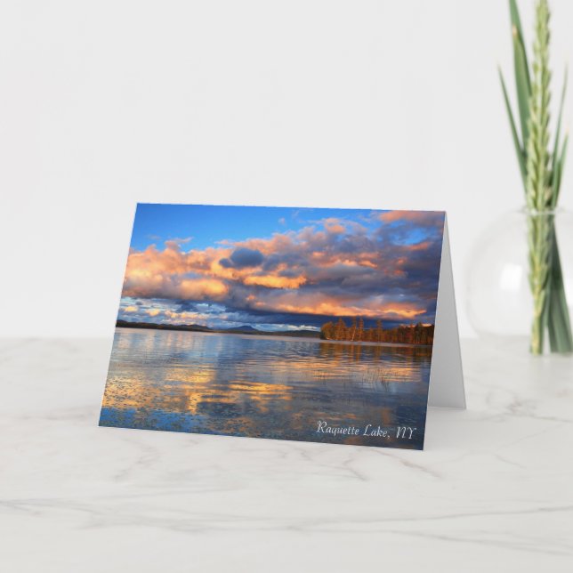 Tarjeta Notecard - lago Raquette, NY (Anverso)