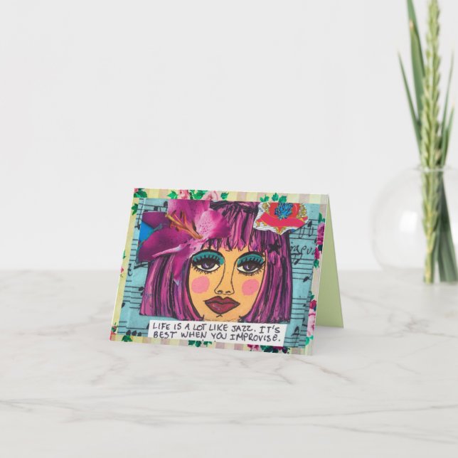 TARJETA NOTECARD-LIFE ES MUCHO COMO JAZZ (Anverso)