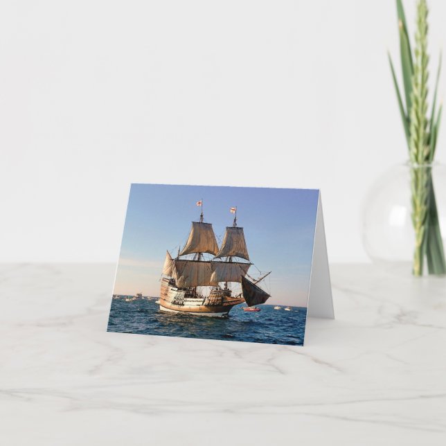 Tarjeta Notecard - Mayflower II en la vela (Anverso)