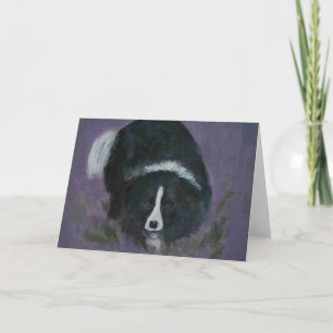 Tarjeta Notecard original del arte del border collie por