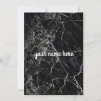 Notecard personalizado de mármol negro