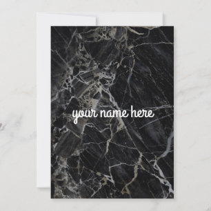 Tarjeta Notecard personalizado de mármol negro