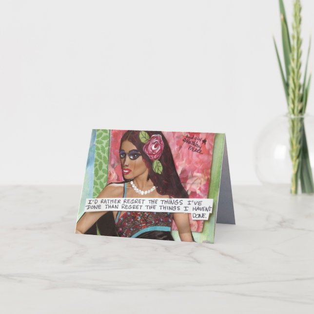 TARJETA NOTECARD-PREFERIRÍA LAMENTAR LAS COSAS QUE HE HECH (Anverso)