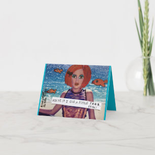 Tarjeta Notecard-pregúntame si le doy un pez volador