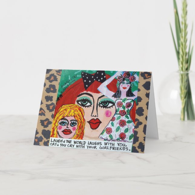 TARJETA NOTECARD-REÍR Y EL MUNDO SE REPITE CONTIGO. (Anverso)