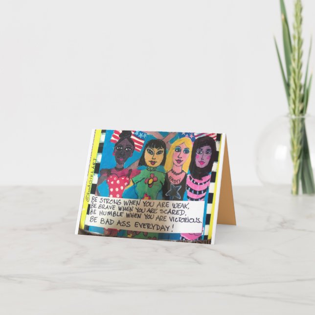 Tarjeta notecard-ser fuerte cuando eres débil (Anverso)
