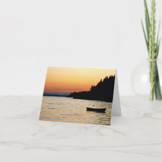 Tarjeta Notecard Stonington, puesta del sol de Maine