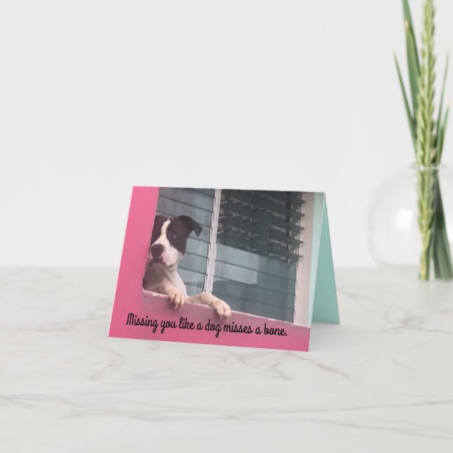 Tarjeta Notecard te echa de menos como un perro (Anverso)