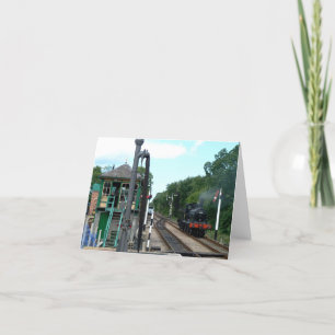 Tarjeta Notecard: Tren del vapor y caja de señal