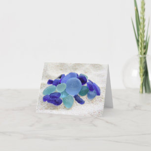 Tarjeta Notecard - vidrio azul del mar