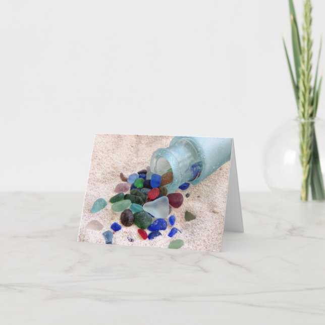Tarjeta Notecard - Vidrio marino desbordado (Anverso)