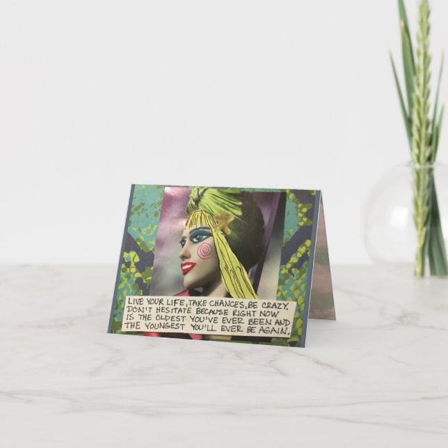 TARJETA NOTECARD-VIVE TU VIDA, TOMA POSIBILIDADES, (Anverso)