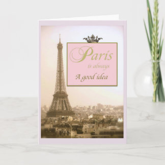Tarjeta Notecards de París con la torre Eiffel y la cita