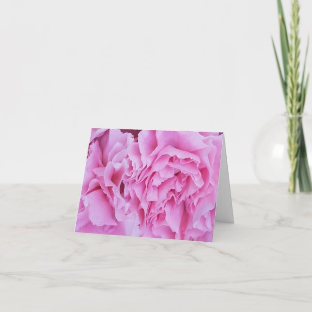 Tarjeta Notecas de flores de clavel rosa (Anverso)
