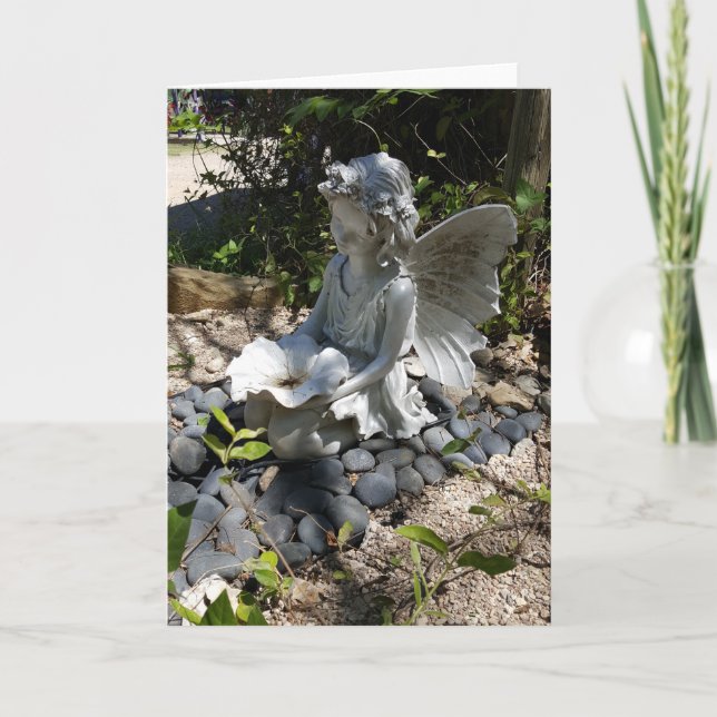 Tarjeta Notecnos de hadas de jardín (interior en blanco) (Anverso)